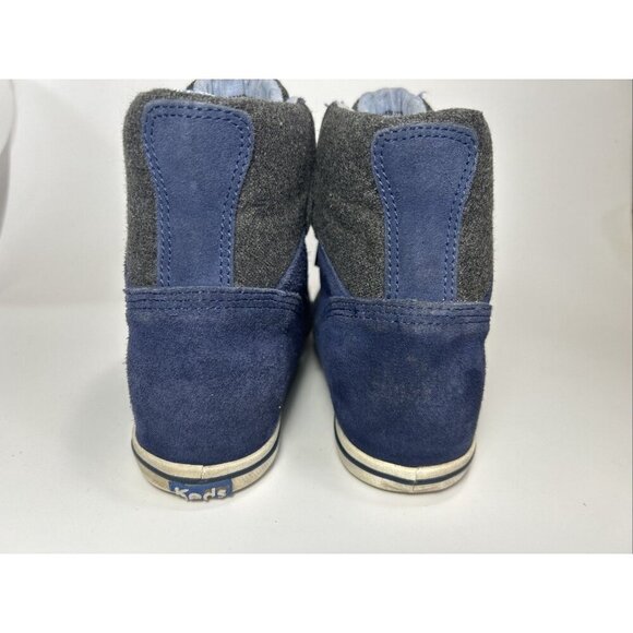 Meds High Top Hidden Wedge Rookie Shoe Navy Blue Suede Size 8 - Picture 5 of 9